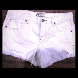 Free People White denim shorts